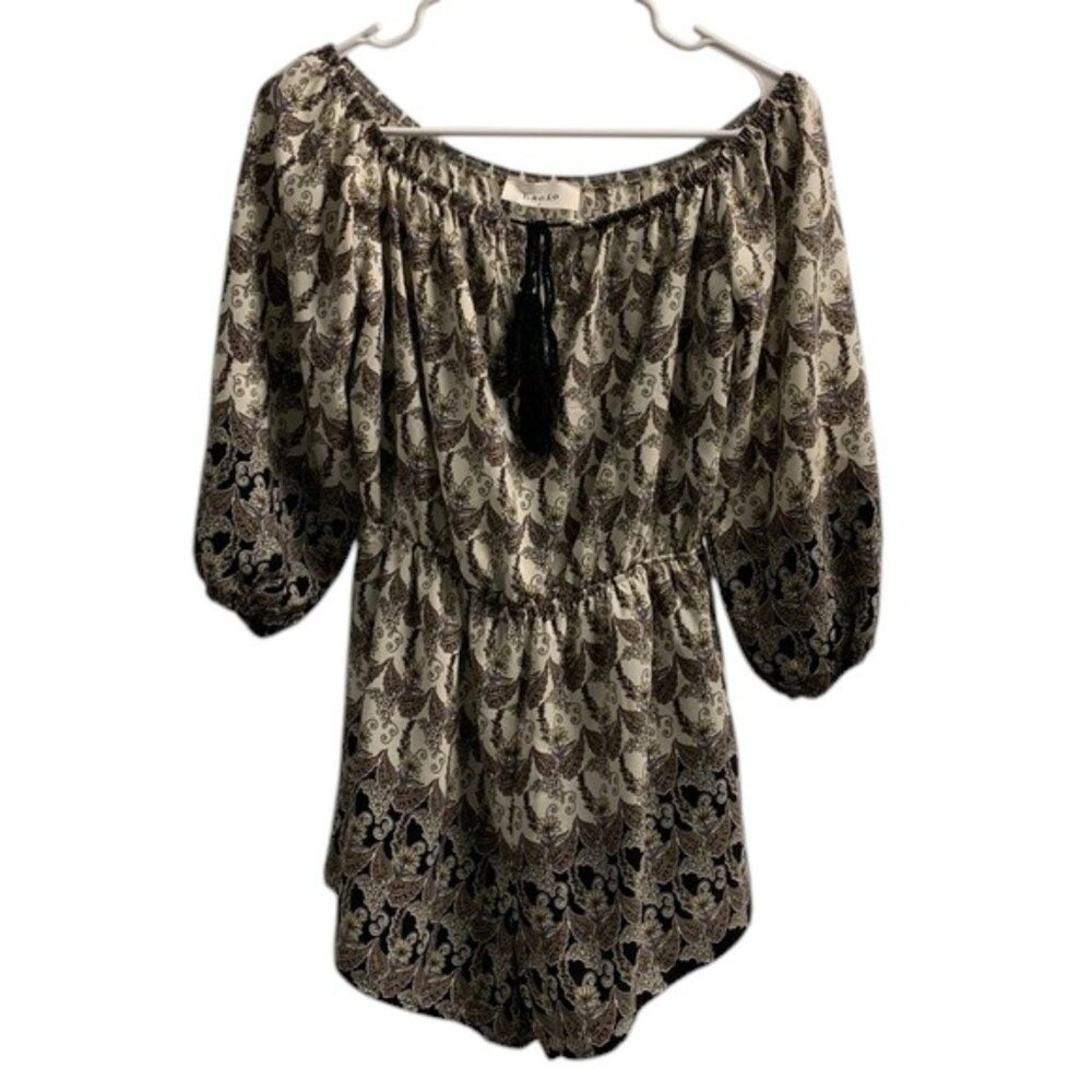 Bacio Romper Women’s S Gray Short Sleeve Jumpsuit Casual Comfy Lounge‎ Wear